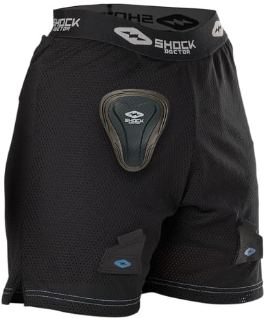 Shock Doctor Women's Core Loose Hockey Shorts with Pelvic Protector Included. for Adult Women Black