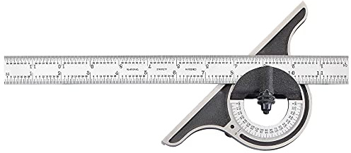 Starrett C12–12–4R non-reversible Winkelmesser mit Schwarz Trick Finish, 4R der Graduierung 0–180 Grad, 30,5 cm Größe