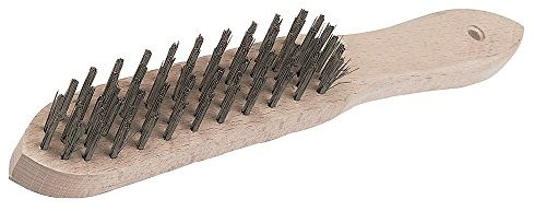 Silverline PB15 Brosse métal haut rendement, manche bois 4 rangs