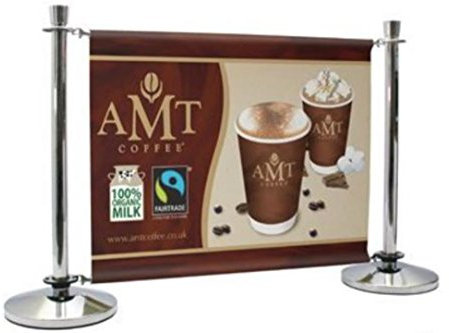 Individuell bedruckte PVC 500GSM Banner (eine Seite) für Cafe Barrieren und Queque Mgmt. (Medium 1500mm (Pack of 5)) - Custom Printed PVC 500gsm Banners (one-side) for Cafe Barriers and Queque Mgmt. (Medium 1500mm (Pack of 5))
