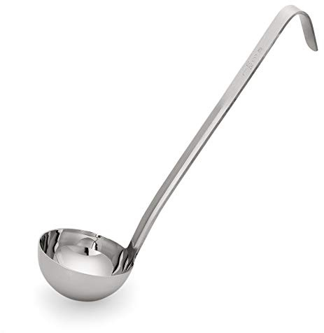 WAS 2086 090 Louche en Acier chromé avec Manche Court 9 cm de diamètre, 25 cm de Longueur, 0,200 l