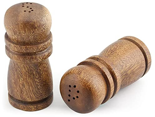 Acacia Wood Salt & Pepper Shakers 4 inch Tall