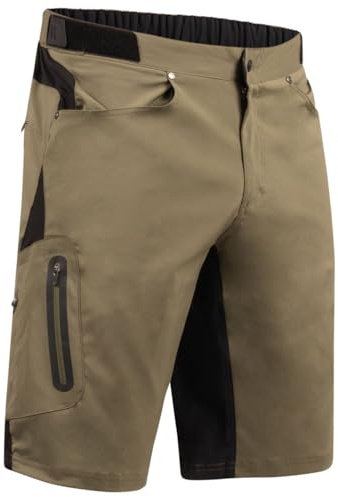 ZOIC Ether Short - 12 Inseam Men's Mountain Bike Cycling Shorts, Tan, Small