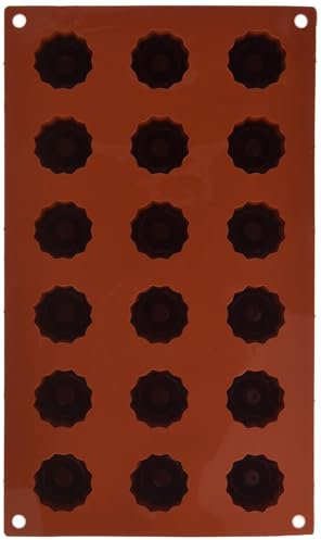 Silikomart 20.033.00.0060 SF033 Moule Forme Bordelaise Taille Mini 18 Cavités Silicone Terre Cuite, Red