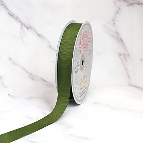 Creative Ideas 7/8-Inch Solid Grosgrain Ribbon, 50-Yard, Moss Green