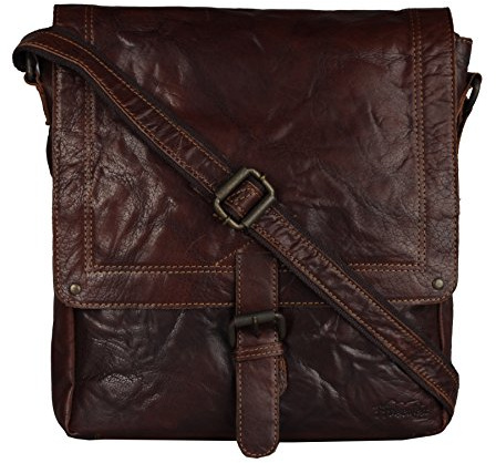 FFelsenfest Vintage Überschlagtasche XL | ECHT LEDER - pflanzlich gegerbt | 35x30x8cm | Großer Messenger (espresso)