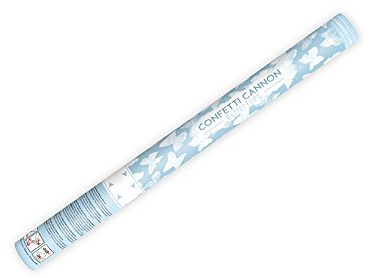 6x Konfetti Butterfly; Konfettibombe; Konfettikanone; Konfetti-Shooter: 60cm-per Druckluft bis 8m, Schmetterlinge in weiß für Hochzeit, Standesamt, Party ...