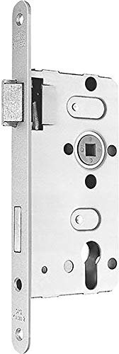 Serrure à mortaiser PZW 20/55/72/8mm DIN droite aluminium finition argent arrondi classe 2
