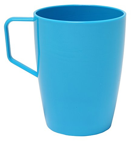 Harfield Pacific Blue Beakers Mugs with Handle 280ml Set of 4 BPA Free Copolyester Cups Reusable Virtually Unbreakable
