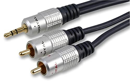 Pro Signal Câble stéréo Jack 3,5 mm vers 2 prises phono RCA Bleu 10 m
