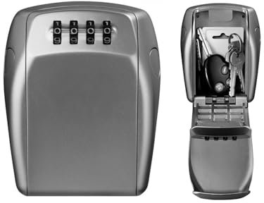 MASTER LOCK Certified Key Safe Wall Mounted, Medium 105 x 132 x 43 mm, Outdoor, Mounting Kit, for Home Office Industries Vehicles