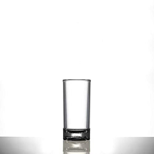 Virtually Unbreakable Plastic Straight Shot Glasses 50ml CE Marked (Pack of 24)