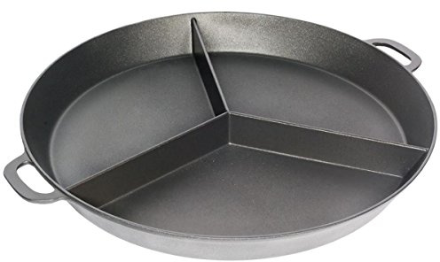 AMT Gastroguss Großraumpfanne/Grillpfanne für Garten und Profibereich, Ø 80 cm, mit drei Stegen, nicht induktionsgeeignet, Lotan® Antihaft-Veredelung, Gusspfanne (Aluguss), AMZN-980-3S