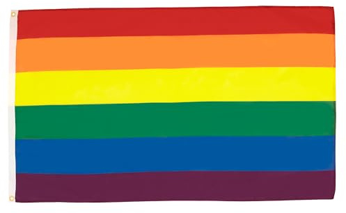 AZ FLAG Drapeau Arc-en-Ciel 250x150 cm Gay Polyester Léger 2 Œillets | Usage intérieur Drapeau décoratif coutures doubles et bords renforcés avec œillets métalliques
