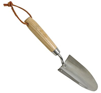 Dehner Blumenkelle, Länge 33.5 cm, mit FSC® - zertifiziertem Holzgriff, Edelstahl