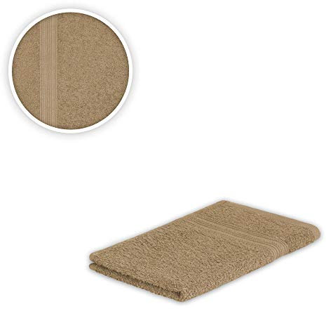 EXKLUSIV HEIMTEXTIL Handtuch Spar Set Baumwolle 500 g/m² Sand 12 x Gästetuch 30 x 50 cm