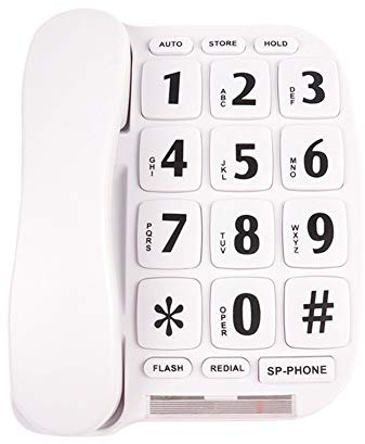 KerLiTar Elderly Phones Landline Telephone with Large Numbers Senior Phone for Vision Impaired Aid Home House Phones for Seniors Amplified Phone for Hard of Hearing Big Button Corded Phone
