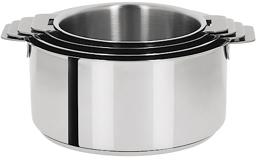 Cristel - S4CQ - Série de 4 Casseroles 14-16-18-20cm sans poignée Amovible - Collection Mutine