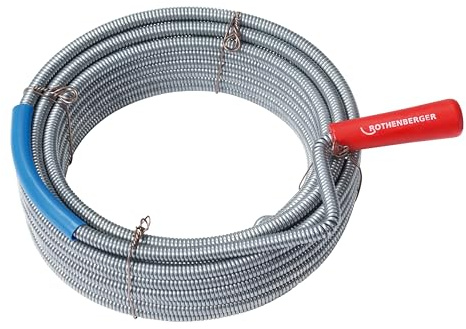 Spirale Nettatubi Rothenberger 9 mm x 10 m – Sonda Disotturazione per Scarichi, Lavandini e WC – Acciaio Temprato, Punta ad Artiglio, Professionale e Flessibile