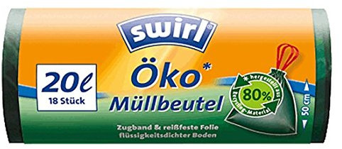 Swirl Öko Müllbeutel mit Zugband 20l, 18 Stück