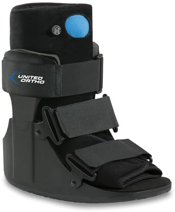 United Ortho Short Air Cam Walker Fracture Boot, Large, Black
