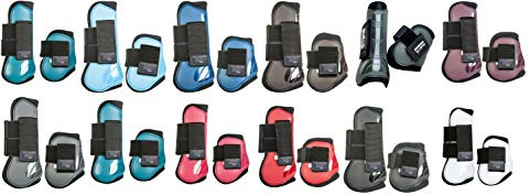 HKM Springgamaschen und Streichkappen- 4er Set Hufglocken Gelb/Schwarz One Size