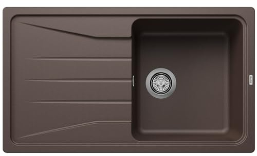 BLANCO SONA 5 S | Granitspüle aus SILGRANIT cafe | [86x50x20,2 cm] | für 50 cm breite Unterschränke | Reinigungsfreundliche Öberfläche | Großes Becken | reversibel