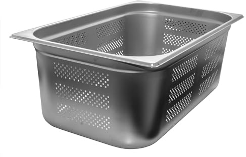 GN 1/1 Gastronormbehälter GN-Behälter Edelstahl 28 Liter Tiefe 200mm GELOCHT