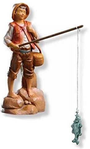 Fontanini by Roman Inc., Jacob The Fisherman, 5 Collection, Nativity Figure and Accessories, Hand Sculpted and Painted (3x2x5)