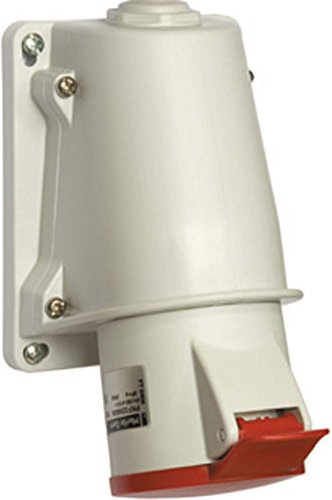 Schneider Pkf32 W435 Industriel Douilles et Bouchons 5 x 32 A, Triple, 3P + N + T, IP44, à vis, Prise Murale, Blanc, Lot de 6 pièces