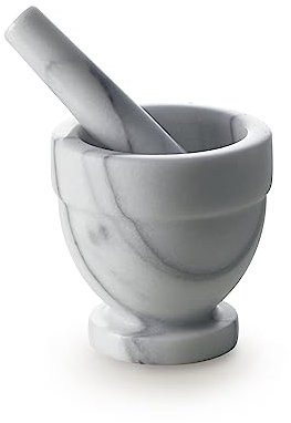 Excelsa Pesto Mortaio con Pestello, Marmo, Diametro 10 cm, Grigio