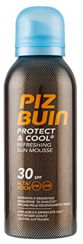 PIZ BUIN Protect & Cool Refreshing Sun Mousse LSF 30 – Erfrischender Sonnenschutz Schaum mit Kühleffekt – Nicht fettend und schnell einziehend – 150ml