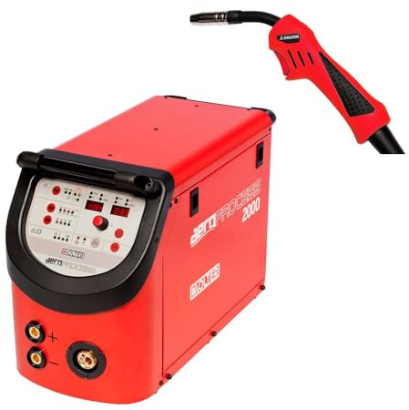 AEROPROCESS C 2000 KIT 0.8mm - Máquina de Soldar MIG Sinérgica Multiproceso, 200A, 230V, Incluye Antorcha MIG 3m SX-15, Compatible con Acero, Aluminio e Inoxidable