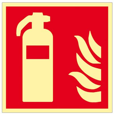 .Feuerlöscher - Schild ISO 7010 Kunststoff nachleuchtend 200 x 200 mm