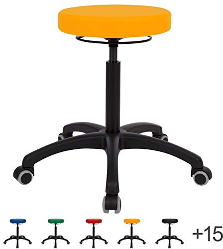 Sport-Tec Drehhocker Standard mit Komfort-Polster und Rollen, Rollhocker Arbeitshocker