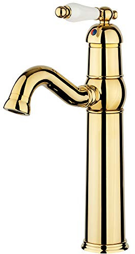 Nostalgie Retro Bad Einhebel Waschtisch Armatur Gold Schwenkbar Sanlingo