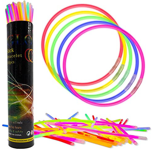 Dazzling Toys - Bâtons Lumineux 20cm Bâtons Fluorescents Bracelets Mélange De Couleurs - Tube De 100 (D001)