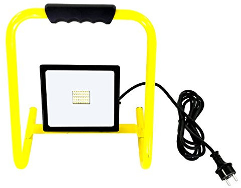 Trango 30 Watt IP65 G1505-306 LED Arbeitstrahler Baustrahler I Baustellenleuchte I Werkstattstrahler I Arbeitsscheinwerfer *WORK* Baustrahler 6000K Tageslichtweiß inkl. 3m Kabel & Standgestell