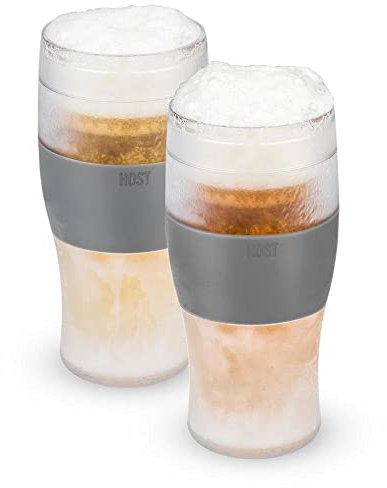 HOST 3309 - Vasos de cerveza (2 unidades, cristal, 473 mililitros), color gris