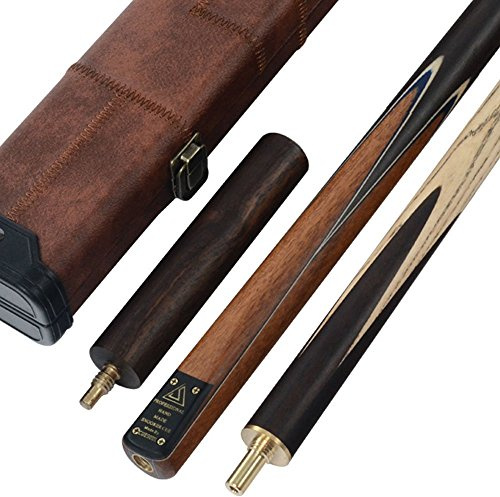 CUESOUL Klassisches Handgefertigtes 57 Zoll 18 Unzen 3/4-Snookerqueue mit Rosenholz-Griffstück und Kunstleder-Etui - 9,5 mm Spitze Snookerqueue-Set(CSSC006)