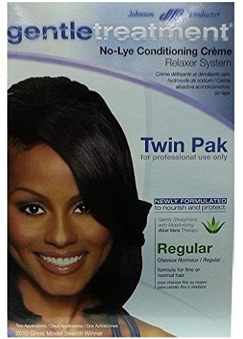 Johnson, Crema lisciante per capelli Twin Pak Regular, trattamento delicato, senza soda, crema relaxer