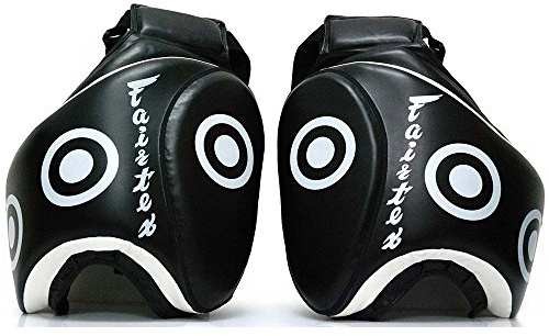 Fairtex Thigh Pads, Deluxe, schwarz, Low Kick Protector Beinschutz Pad Muay Thai