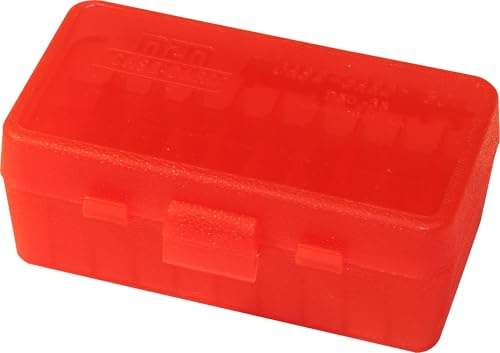 MTM 50 Round Flip-Top Ammo Box 38/357 Cal (Clear Red)