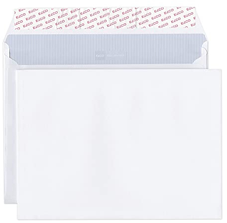 Elco 48683 Documento Box mit Deckel und 200 Briefumschläge/Versandtasche, Haftklebeverschluss, C4, 120g, Weiss Kraft, Fenster: Nein