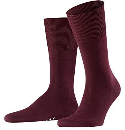 FALKE Herren Socken Airport M So Wolle Baumwolle einfarbig 1 Paar, Rot Barolo 8596, 41-42