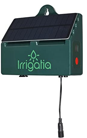 Irrigatia SOL-C12 Solar Powered Automatic Plant Watering System Irrigation Kit For Greenhouse Gardens Balcony Hanging Basket Plants Drip Irrigation With Water Level Sensor Water Timer, Sprinkler Timer