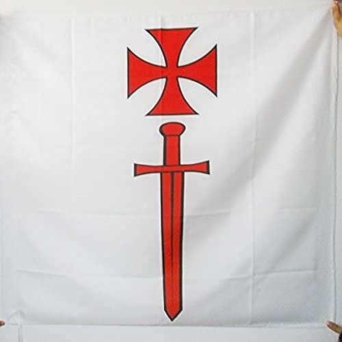 AZ FLAG Bandiera Ordine dei Cavalieri portaspada 90x90 cm Asola | Uso interno ed esterno bandiera decorativa dei cavalieri templari doppie cuciture e bordi rinforzati con guaina per asta