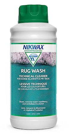 Nikwax Rug Wash Non-Detergent Equestrian Cleaner, 1L - Performance Cleaner for Horse Rugs, Animal Coats and Pet Beds with Breathable Linings