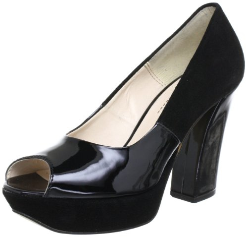s.Oliver Women's Peeptoe Ballet Flats Peep Toe, Black, 8