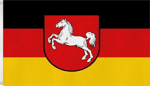 Bundesländer und Länderflaggen Flaggen Nationalflaggen zum Hissen mit Messingösen Größe 90 x 150 cm Farbe Niedersachsen